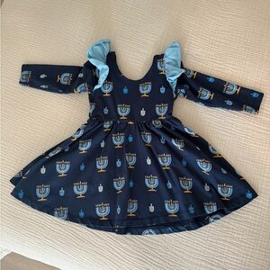 Kids Blue Hanukkah Dress